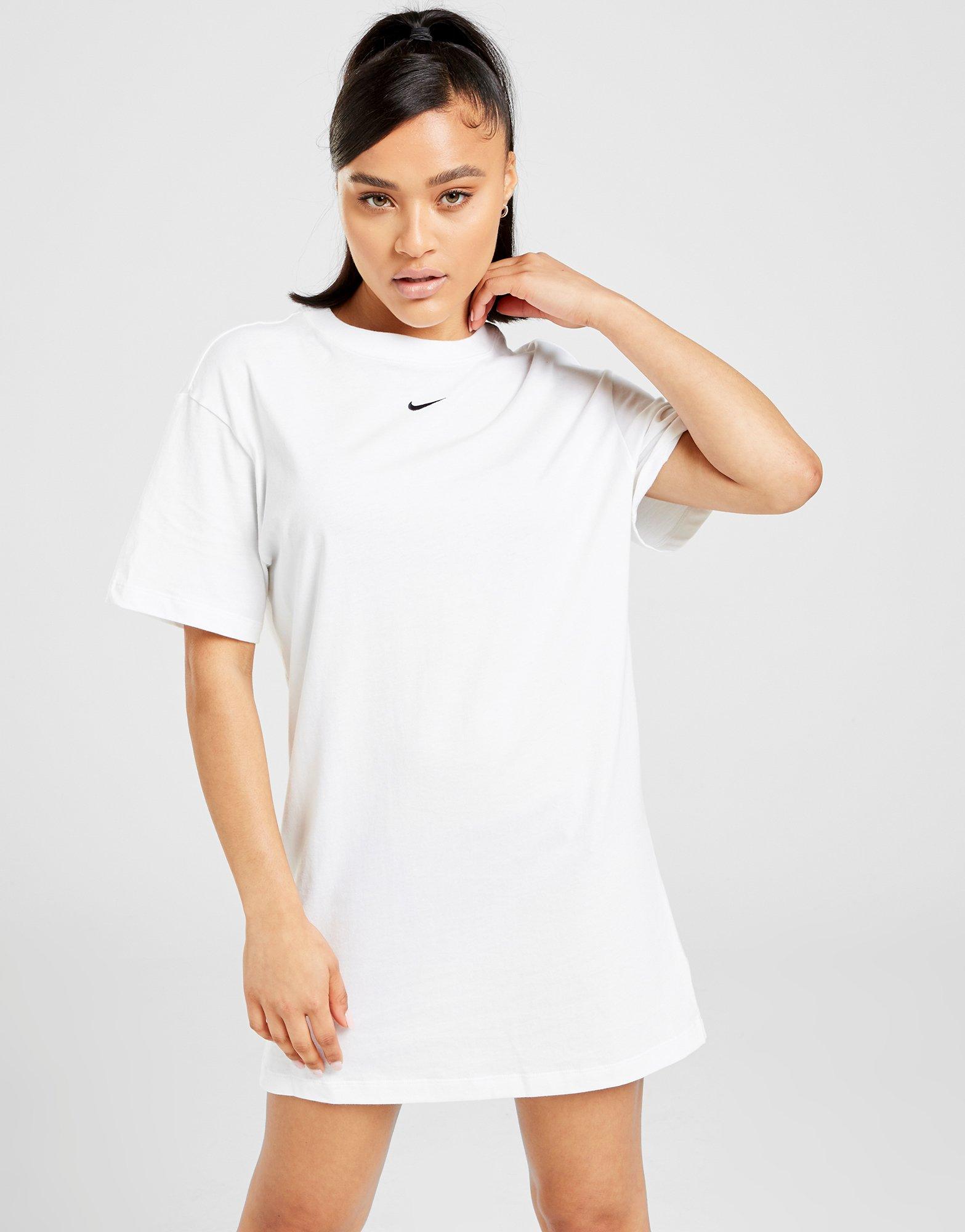 White Nike Essential T-Shirt Dress | JD ...
